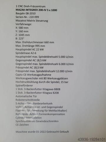Mazak INTEGREX 200-4 S